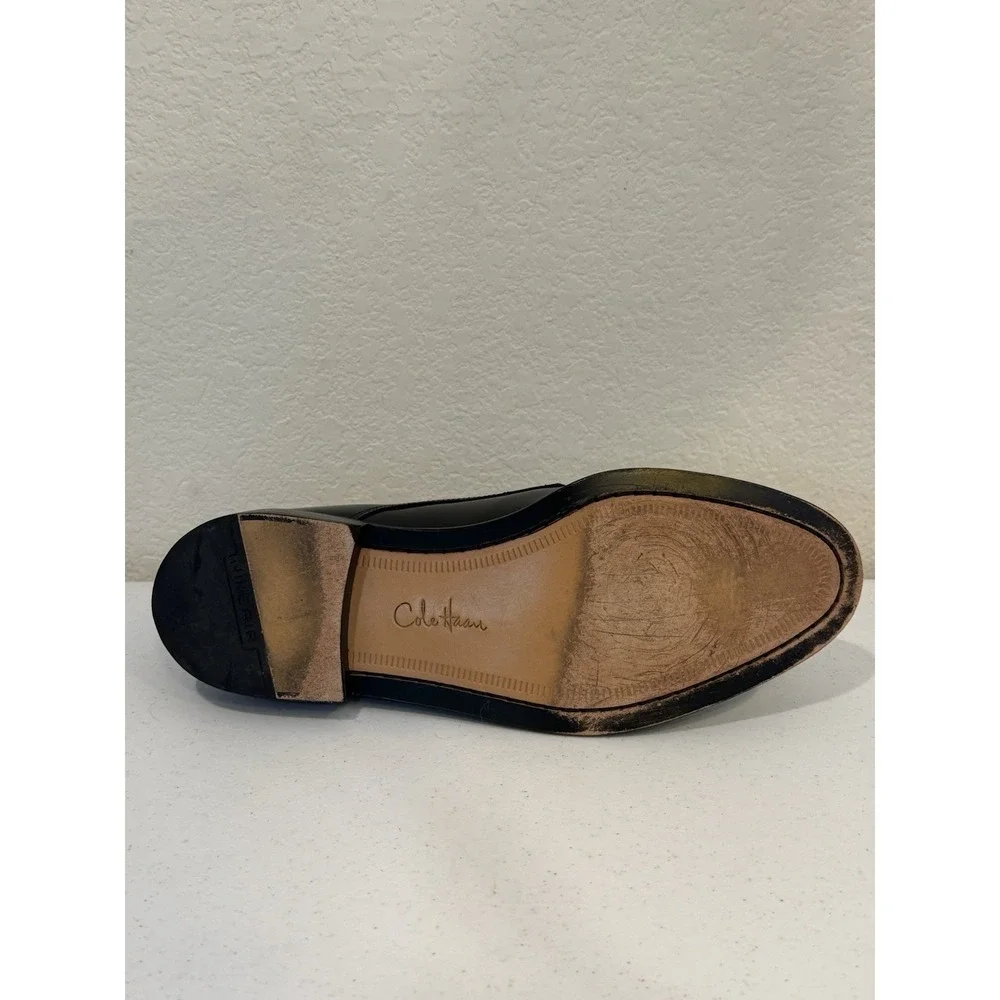 Cole Haan Leather Split Toe Stitched Oxfords  Men's Size 9.5 Black Shiny